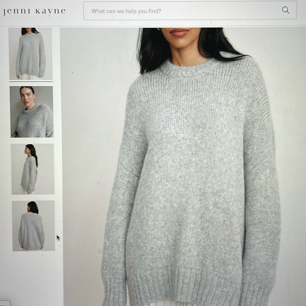 Jenni Kayne Alpaca Cocoon Crewneck Grey